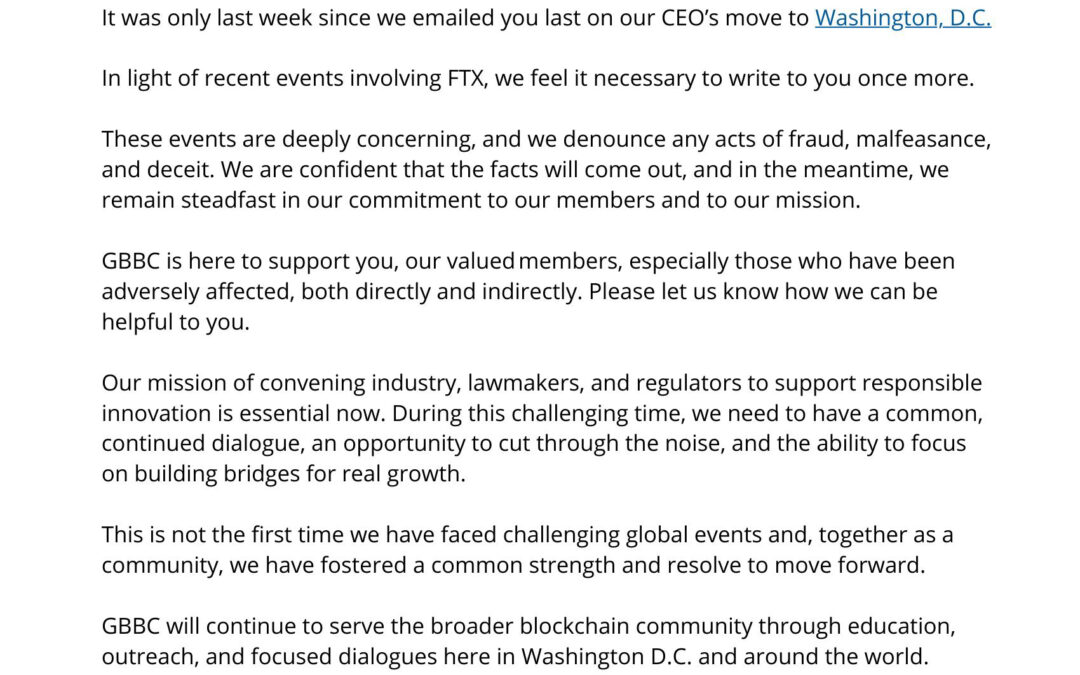 GBBC Community Update: In Light of Recent Events